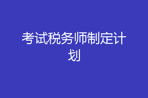考试税务师制定计划