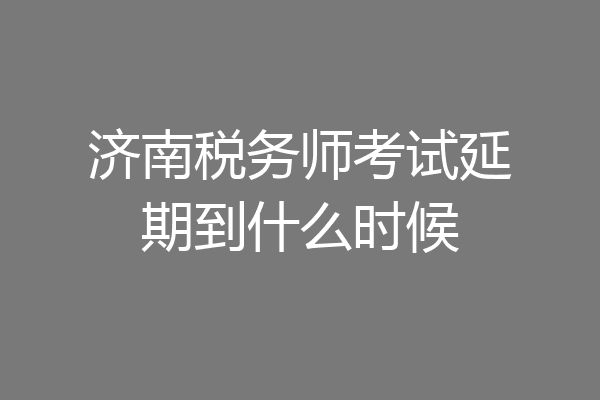 济南税务师考试延期到什么时候
