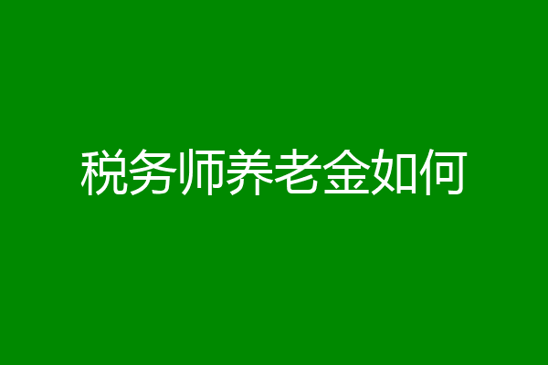 税务师养老金如何