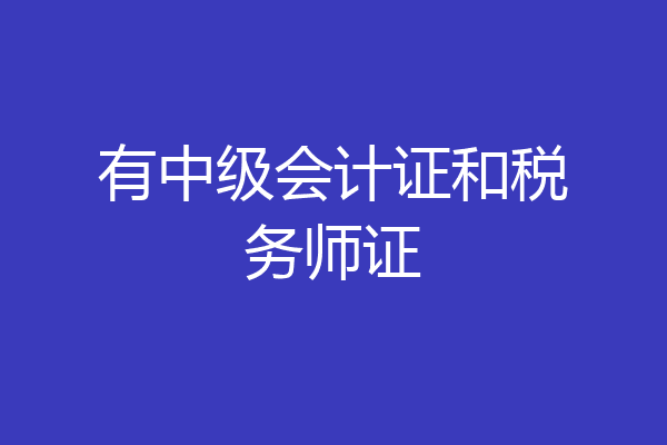有中级会计证和税务师证