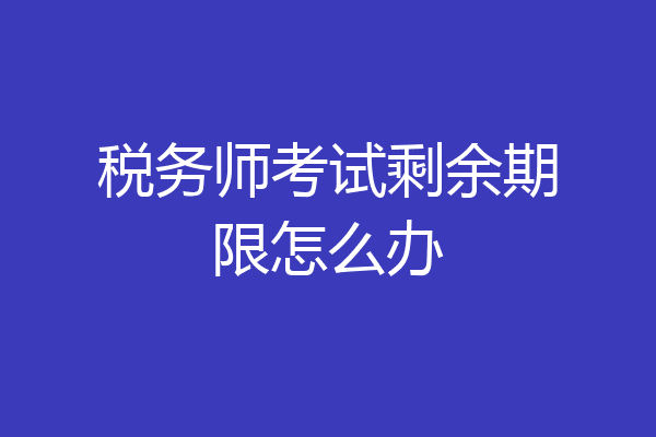 税务师考试剩余期限怎么办