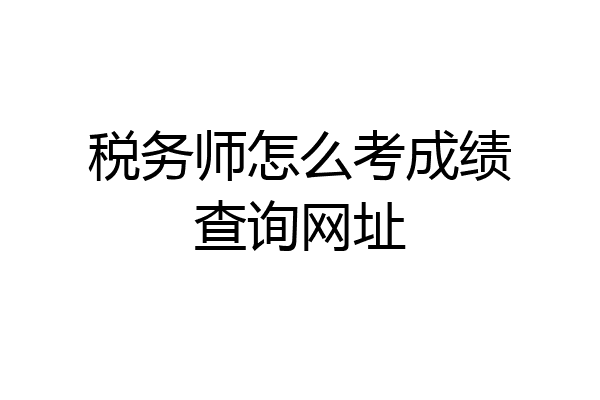 税务师怎么考成绩查询网址