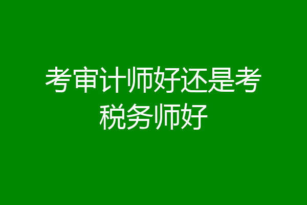 考审计师好还是考税务师好