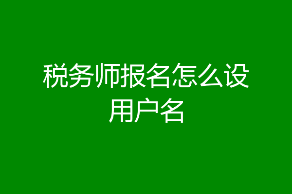 税务师报名怎么设用户名