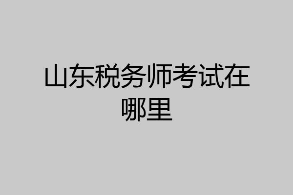 山东税务师考试在哪里