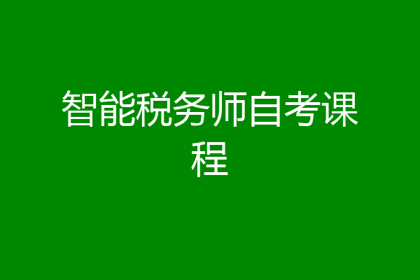 智能税务师自考课程