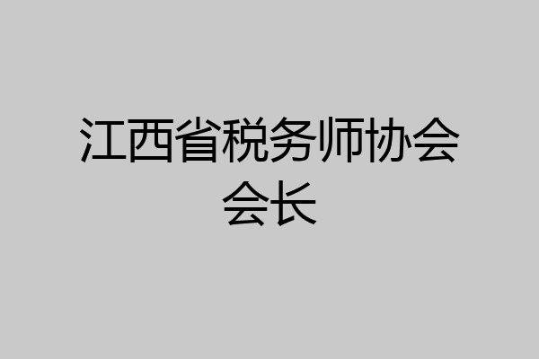 江西省税务师协会会长