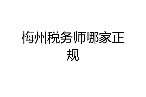 梅州税务师哪家正规