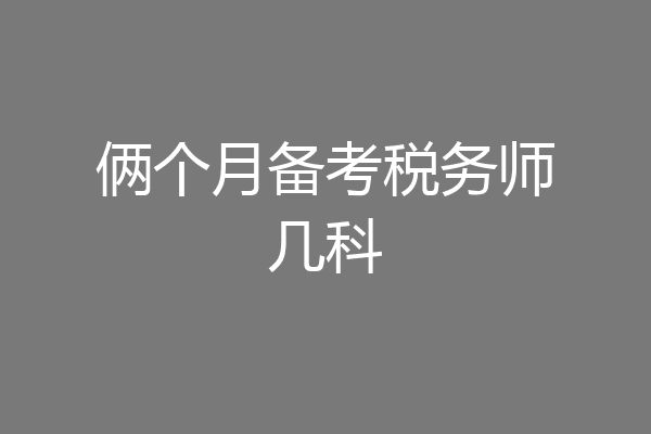 俩个月备考税务师几科