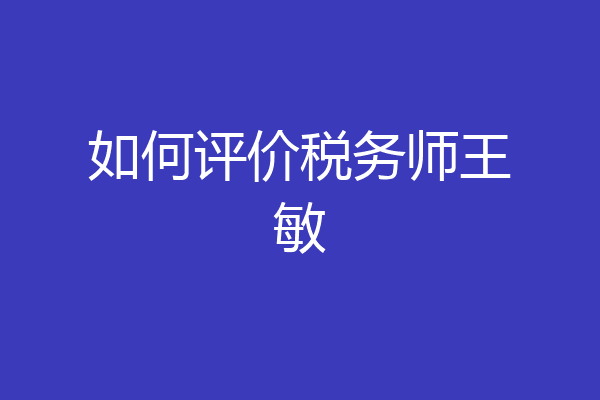 如何评价税务师王敏