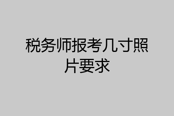 税务师报考几寸照片要求