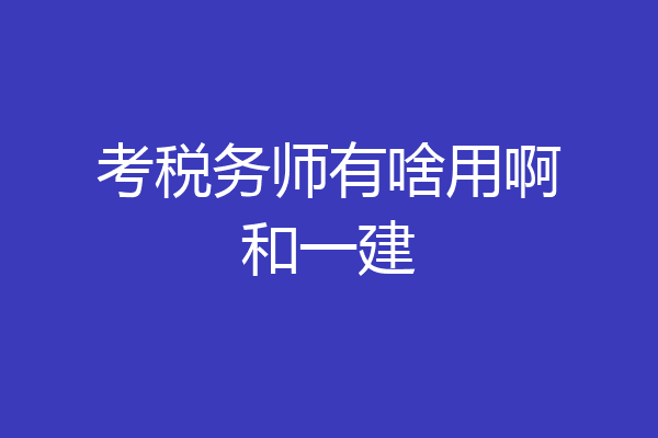 考税务师有啥用啊和一建