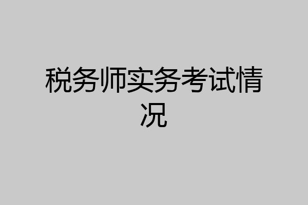 税务师实务考试情况