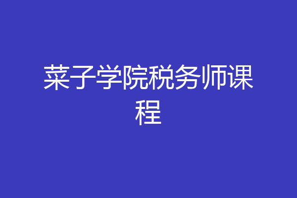 菜子学院税务师课程