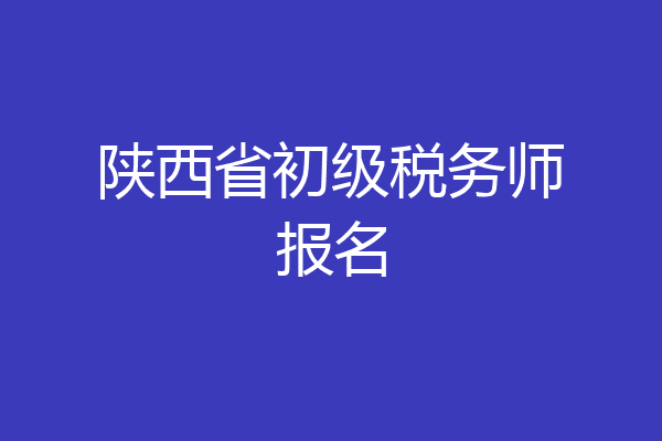 陕西省初级税务师报名