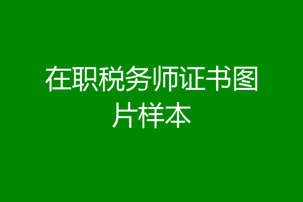 在职税务师证书图片样本