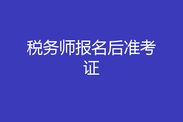 税务师报名后准考证