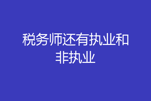 税务师还有执业和非执业