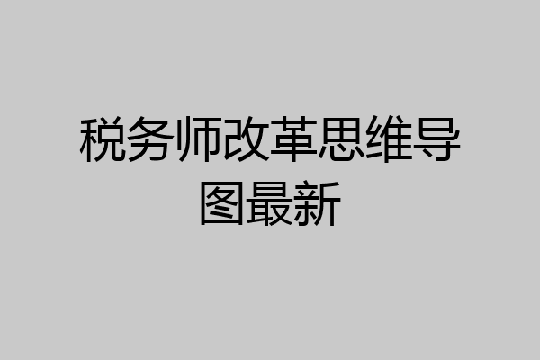 税务师改革思维导图最新