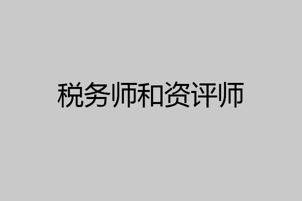 税务师和资评师