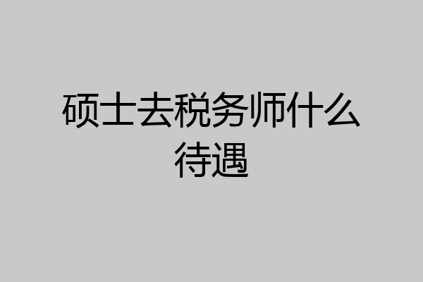 硕士去税务师什么待遇