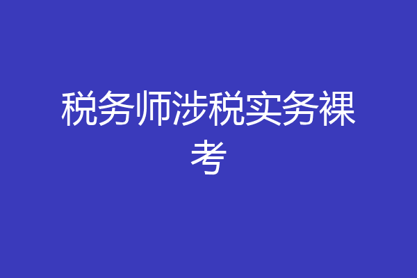 税务师涉税实务裸考