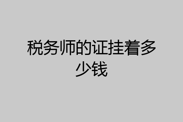税务师的证挂着多少钱