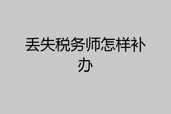 丢失税务师怎样补办