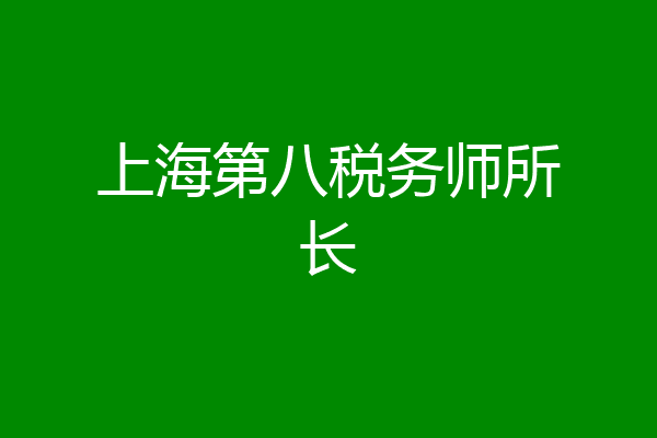 上海第八税务师所长