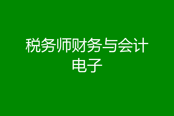 税务师财务与会计电子