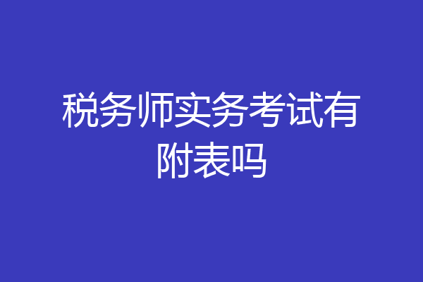 税务师实务考试有附表吗