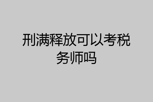 刑满释放可以考税务师吗