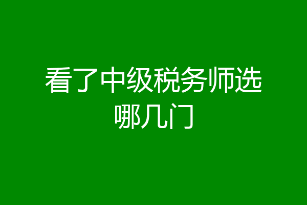 看了中级税务师选哪几门