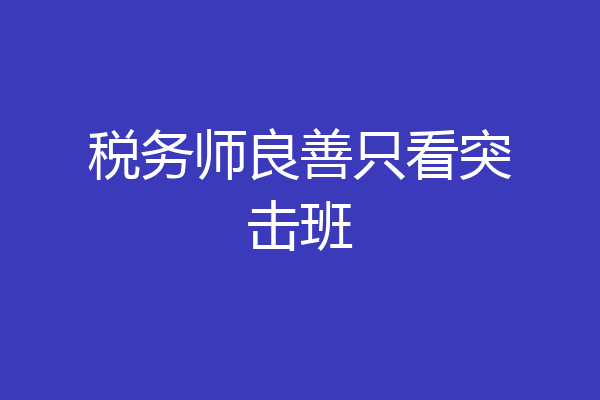 税务师良善只看突击班