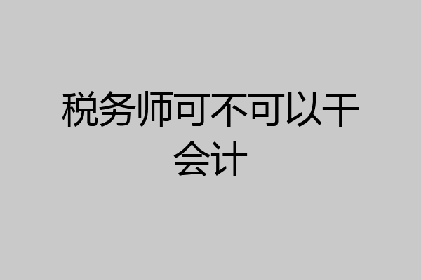 税务师可不可以干会计