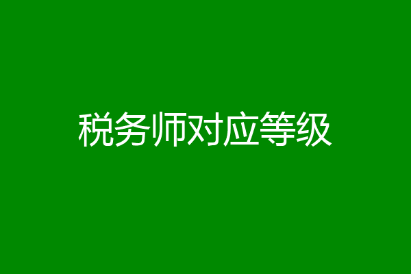 税务师对应等级