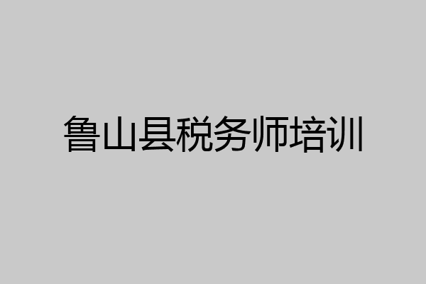 鲁山县税务师培训