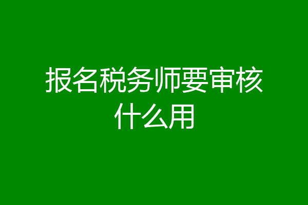 报名税务师要审核什么用