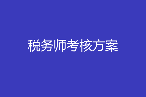 税务师考核方案