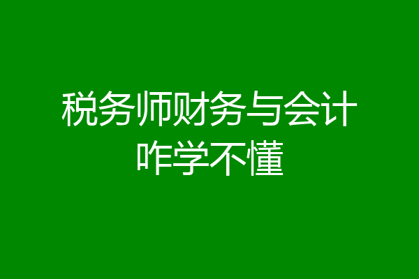 税务师财务与会计咋学不懂