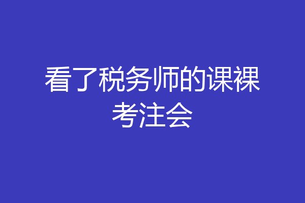 看了税务师的课裸考注会