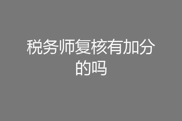 税务师复核有加分的吗