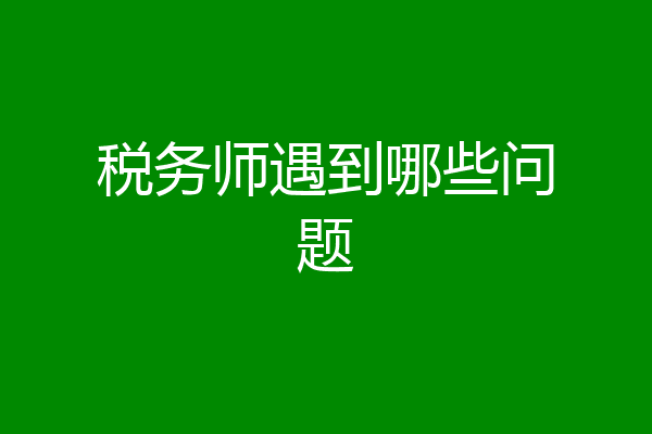 税务师遇到哪些问题