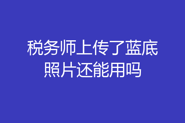 税务师上传了蓝底照片还能用吗