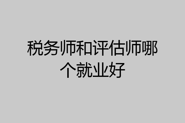 税务师和评估师哪个就业好