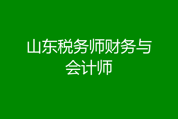 山东税务师财务与会计师