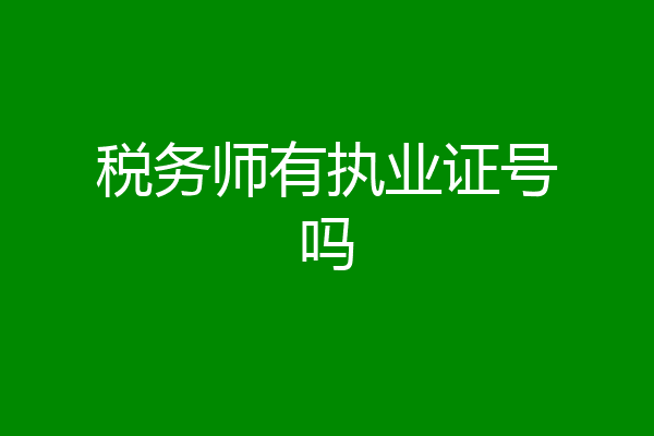 税务师有执业证号吗