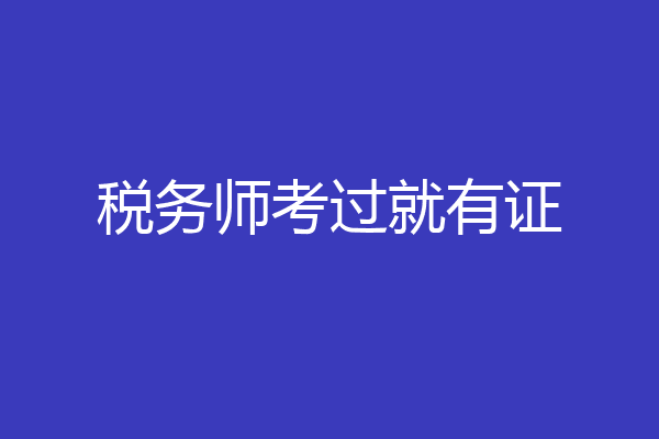 税务师考过就有证