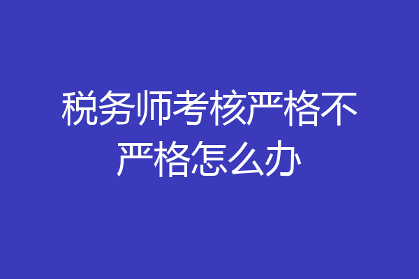 税务师考核严格不严格怎么办