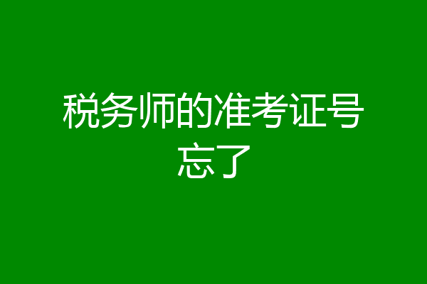 税务师的准考证号忘了